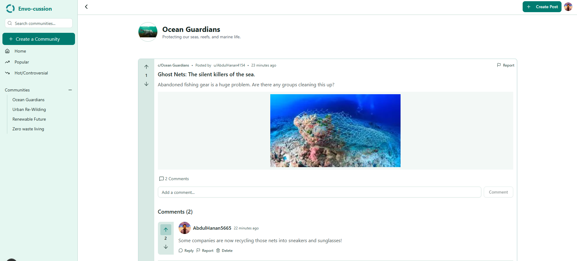 EnvoCussion - AI-Moderated Community Forum
